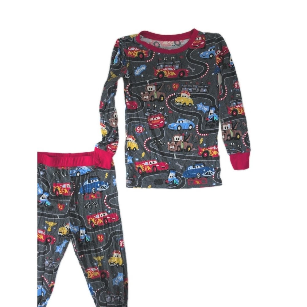 Little Sleepies Disney Pixar Cars Bamboo Pajama Set 4T Lightning McQueen - Picture 3 of 5